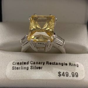 Canary CZ Sterling Silver Ring | Size 7 | Celebrity Style by Charles Winston